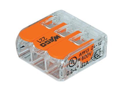 WAGO svorka 221-413 3-vodičová pre lanko aj drôt