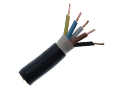 Inštalačný kábel CYKY-J 5x4 mm2 s PVC izoláciou určený pre výkonné varné dosky a 3-fázové
