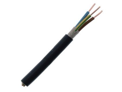 Inštalačný kábel CYKY-J 3x1.5 mm2 v čiernom UV stabilnom plášti pre svetelné okruhy 230V.
