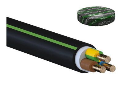 Akciové 100m balenie silového kábla CYKY-J 3x2.5 mm2 pre zásuvkové okruhy 230V.